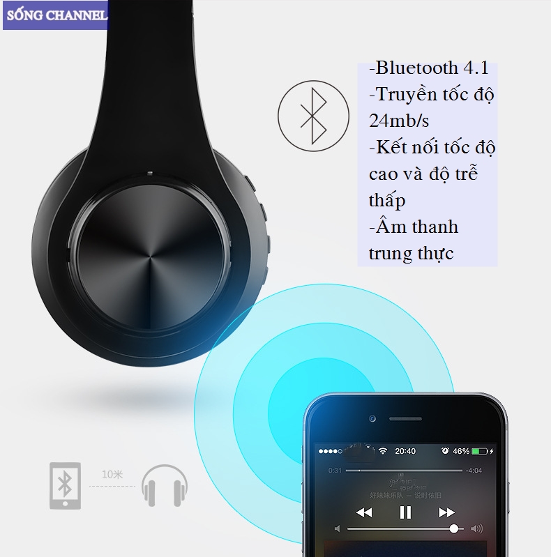 tai nghe kết nối Bluetooth cực nhanh, trong phạm vi 10m