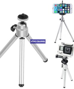 Tripod mini 03 chân bằng kim loại, dùng cho điện thoại, camera hành động, camera phượt.