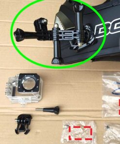 gắn camera vào cằm mũ bảo hiểm