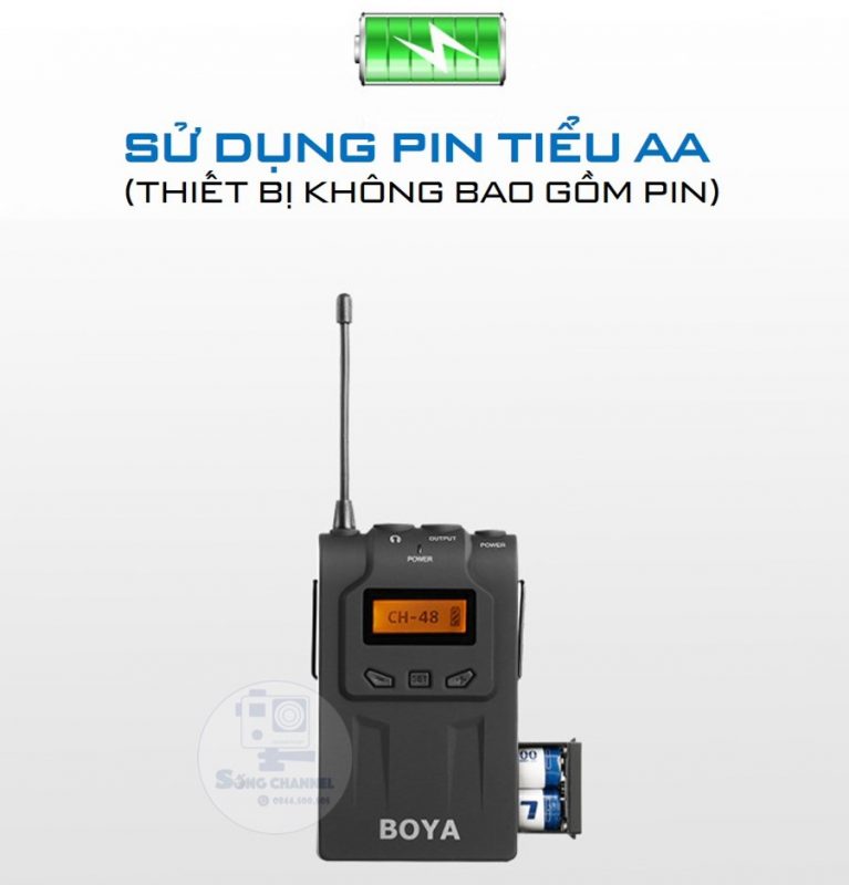 Boya BY-WM6 sử dụng pin AA