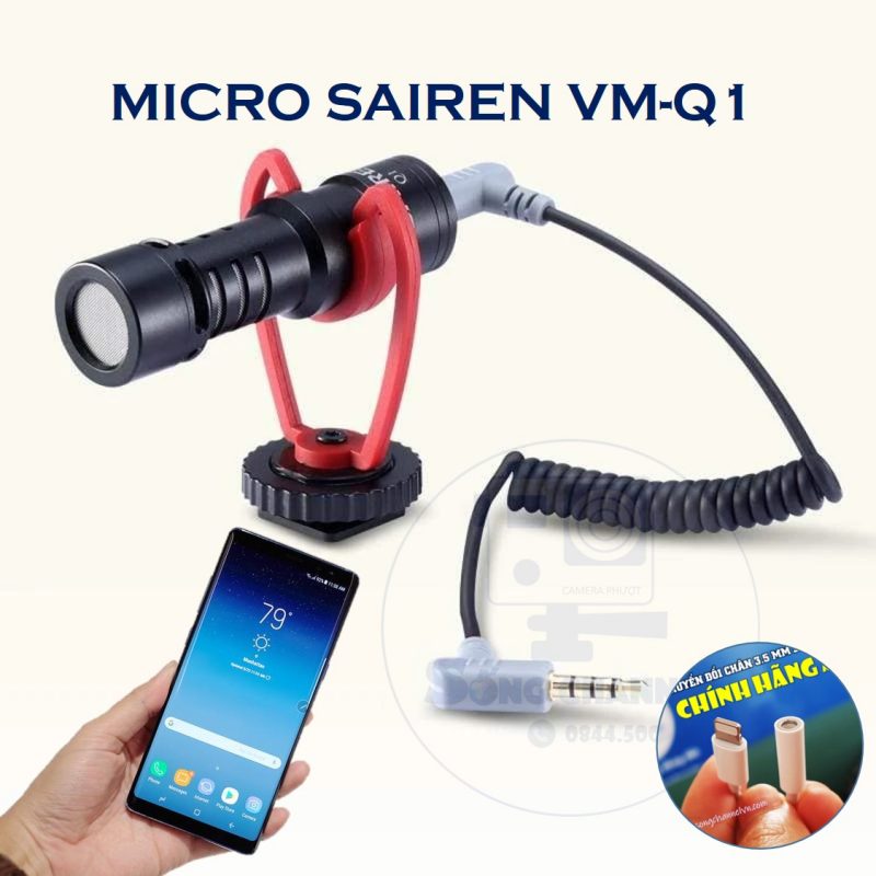 Mic Sairen VM-Q1 dùng được cho tất cả các dòng Điện Thoại Smartphone (Đối với các dòng không có jack tai nghe 3.5mm thì phải sử dụng cáp chuyển đổi)