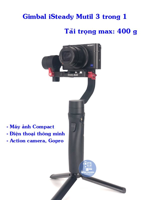 Gimbal iSteady mutil all in one Gimbal iSteady mutil all in one có tải trọng tối đa là 400 g