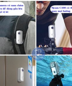 Sjcam C100 dễ dàng gắn lên nhiều vị trí