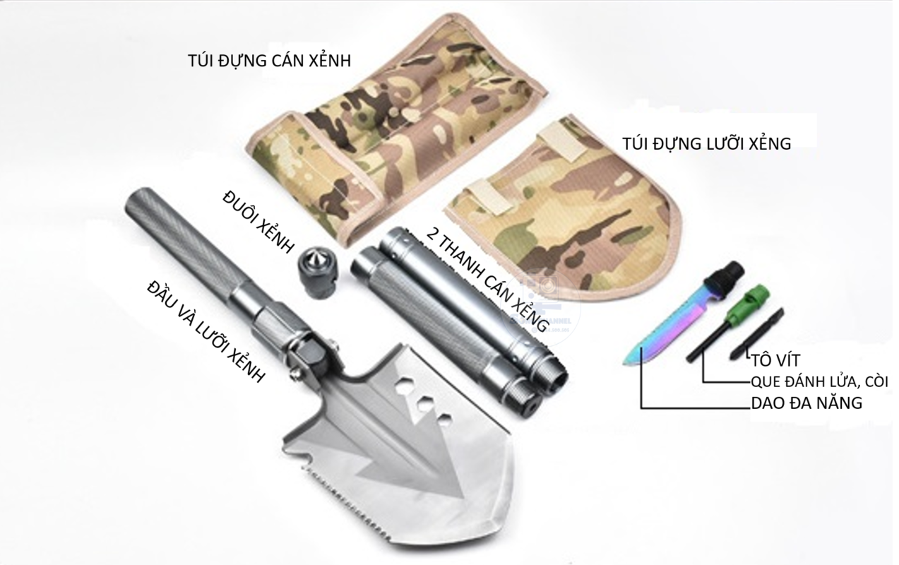 Bộ đầy đủ Xẻng Quân Dụng Đa Năng SX-01