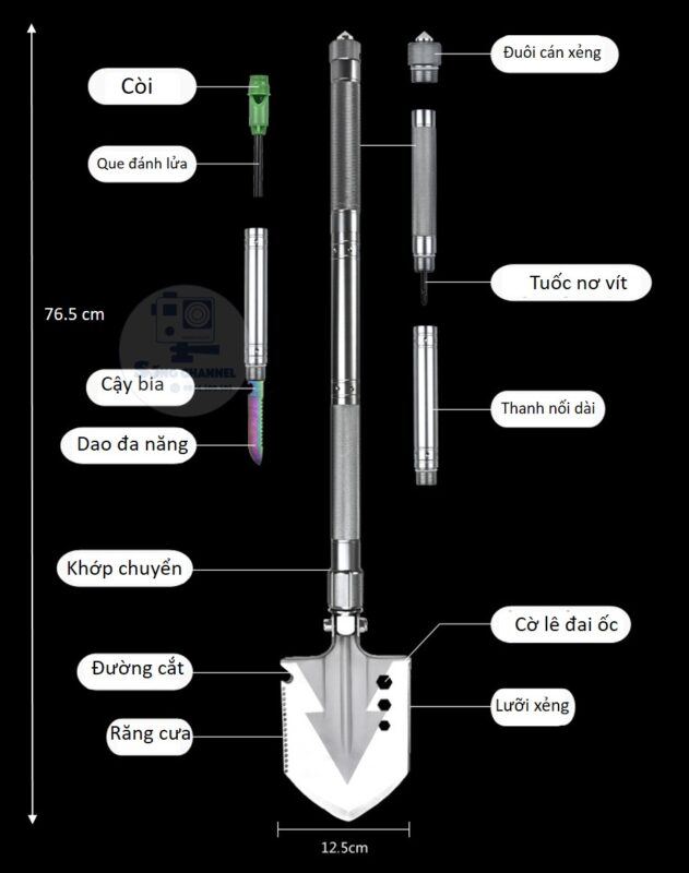 Xẻng đa năng đi phượt SX-01