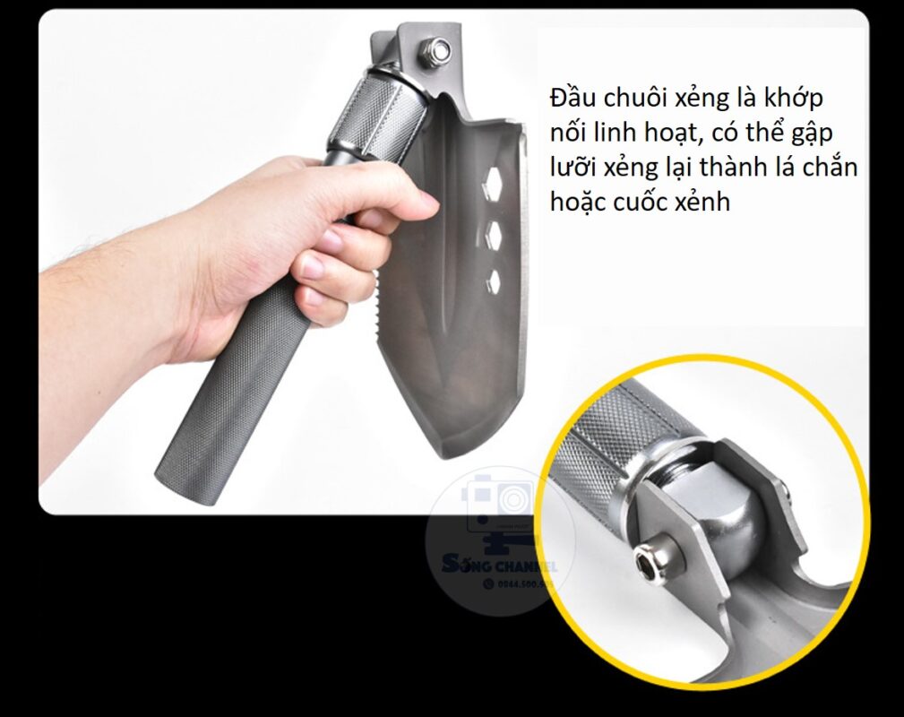 Xẻng quân dụng SX-01 dễ dàng gập lại