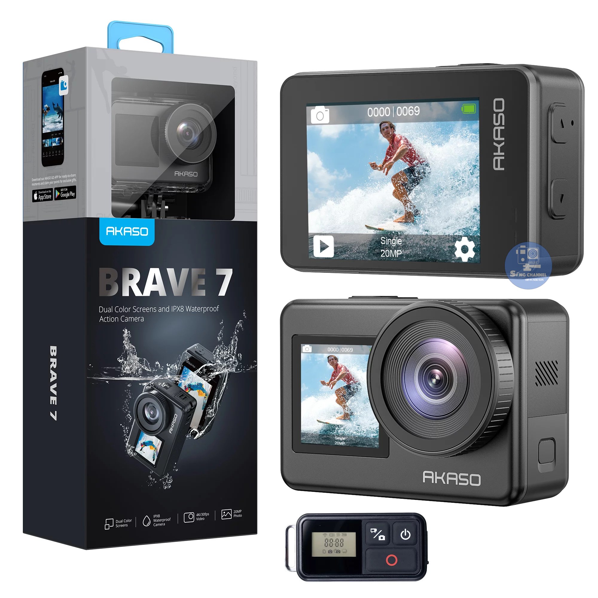 Camera AKASO Brave 7 - Camera Hành Trình Xe Máy.com