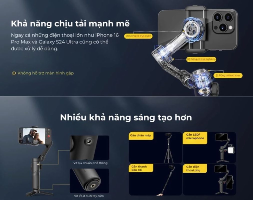 So sánh Gimbal Aochuan Smart V8 và Aochuan Smart X2