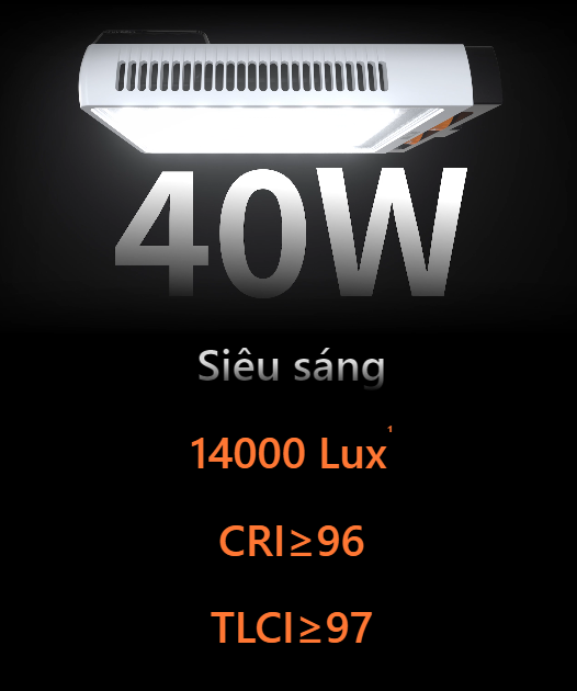 Công suất đèn lên đến 40W